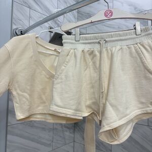 For Love And Lemons Cream Cropped Top